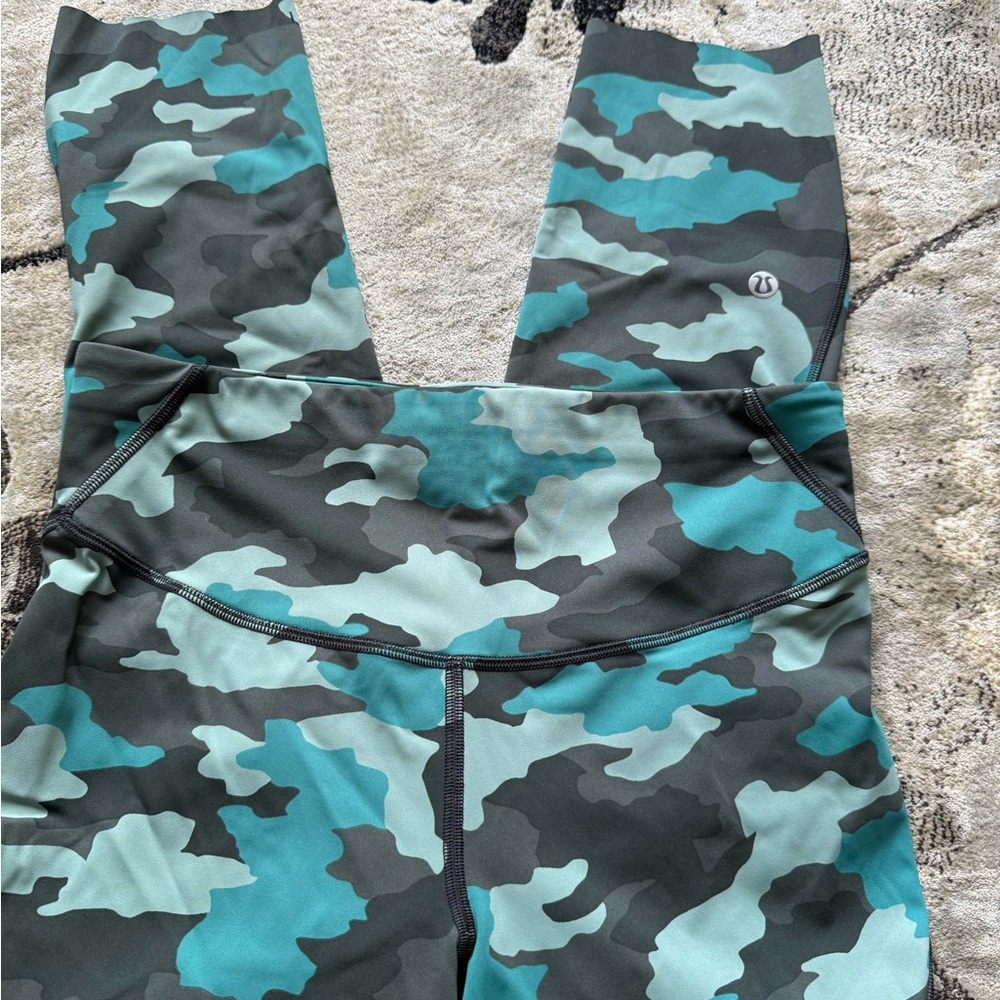 Lululemon Athletica Green and Black One Piece Camo